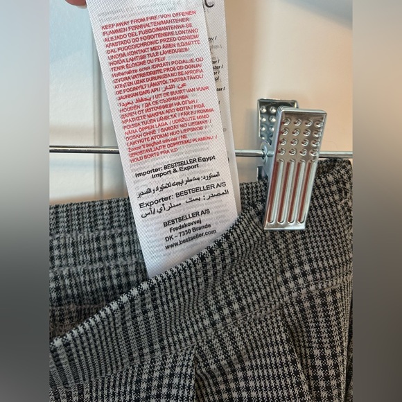 Jacqueline de Yong High Waist Trousers Black & Grey Check Pattern Business Style - Picture 8 of 10